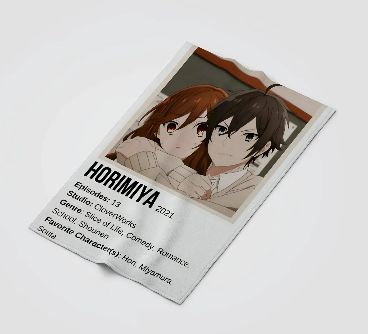 HORIMIYA 2021 coperta in pile da Totoya
