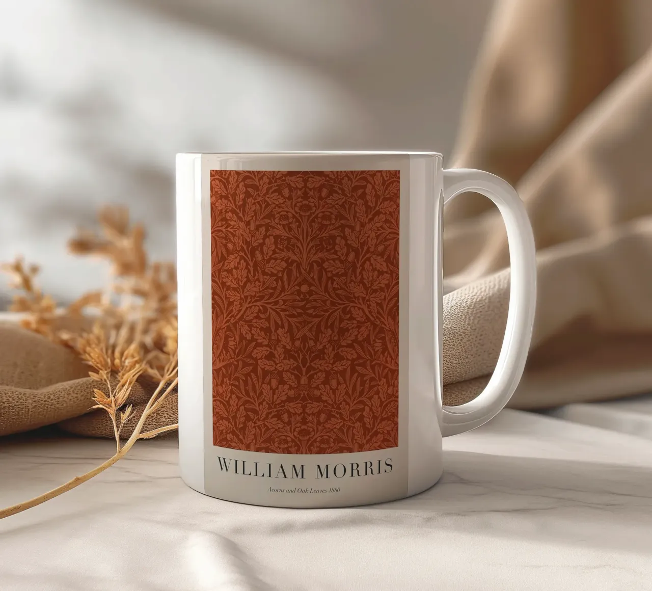 William Morris Ghiande e foglie di quercia 1880 tazza in ceramica da Kunzeworld