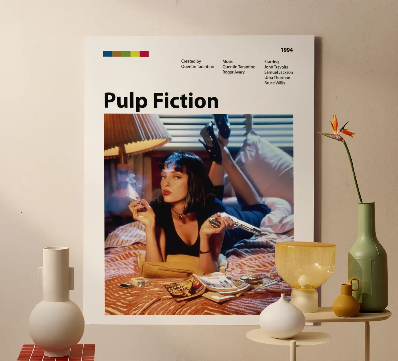 Pulp Fiction tela con Cornice a cassetta da 🎞 The Movie Wall