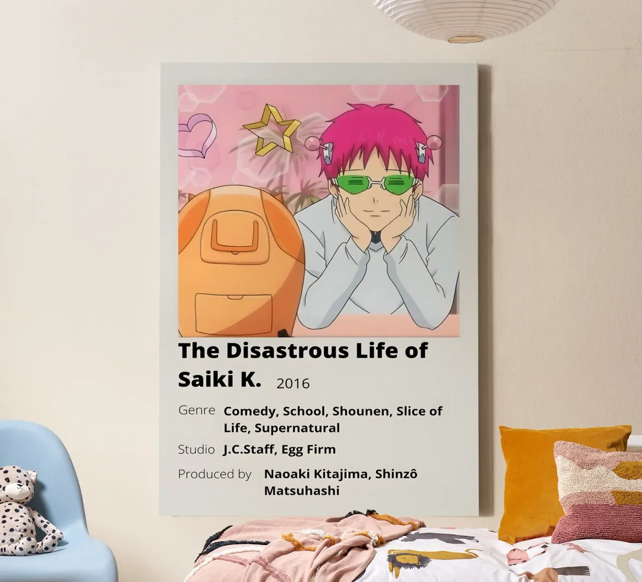 The Disastrous Life of  Saiki K. 2016 tela con Cornice a cassetta da Totoya