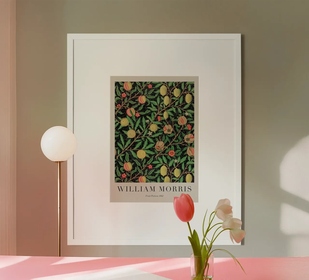 William Morris - Modello di frutta 1862 poster con telaio in alluminio da Kunzeworld