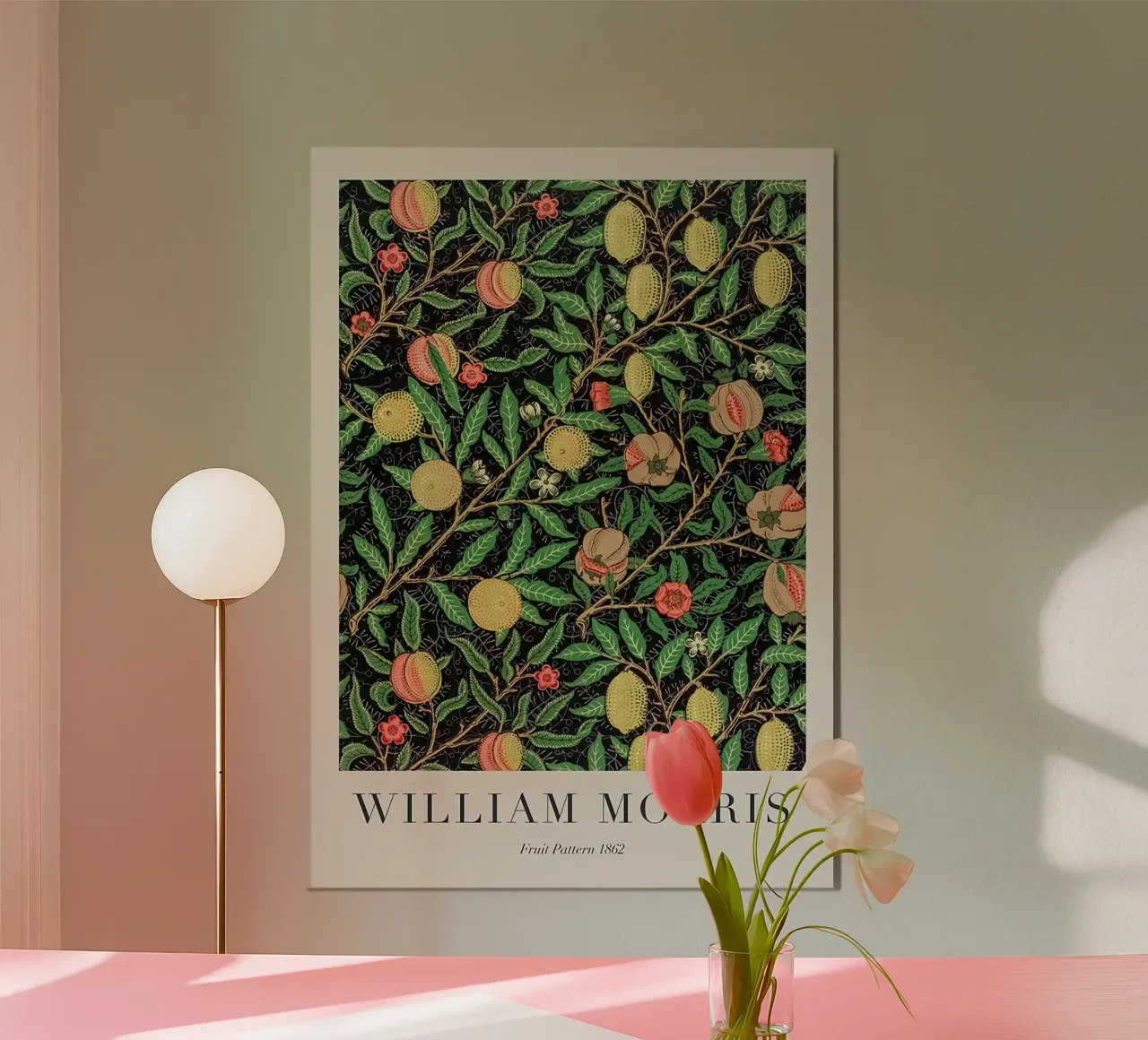 William Morris - Modello di frutta 1862 poster con telaio in alluminio da Kunzeworld