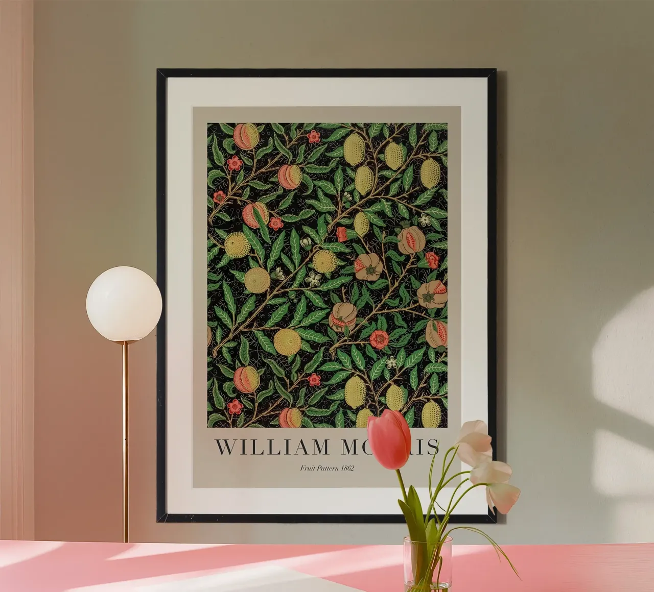 William Morris - Modello di frutta 1862 poster con telaio in alluminio da Kunzeworld