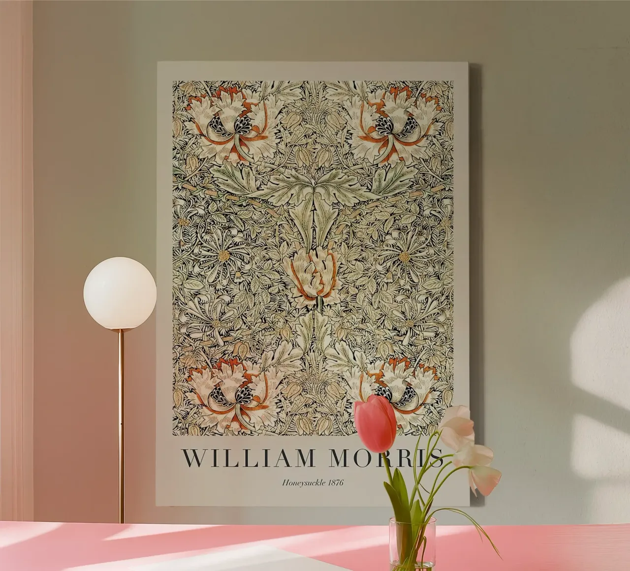 William Morris Caprifoglio 1876 tela con Cornice a cassetta da Kunzeworld