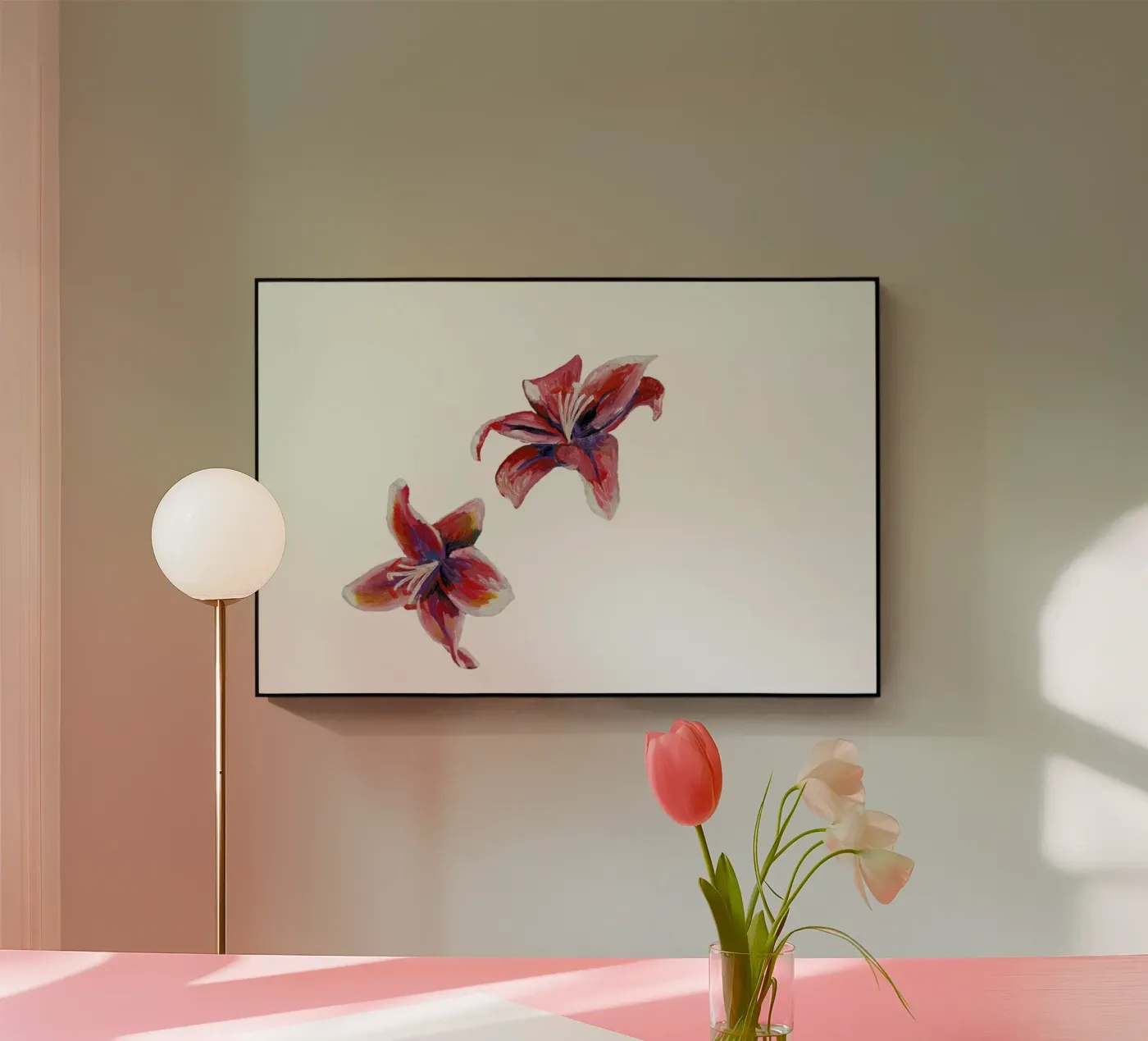 Flowers Pink acrylic glass by Femke Zwaan