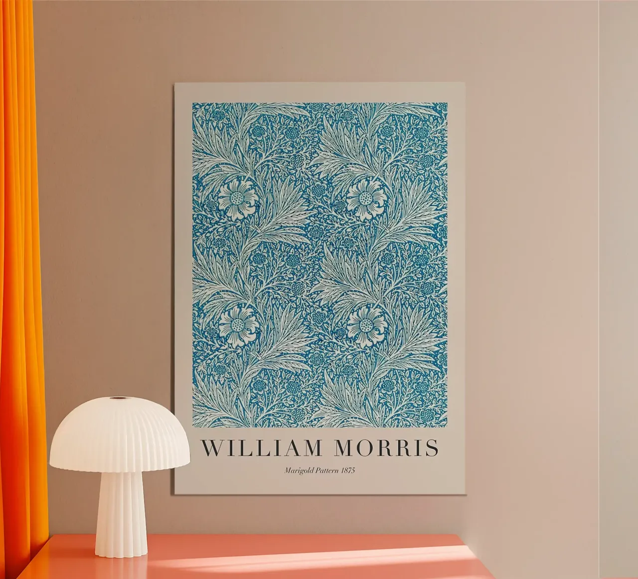 William Morris Modello Marigold 1875 poster con telaio in legno da Kunzeworld