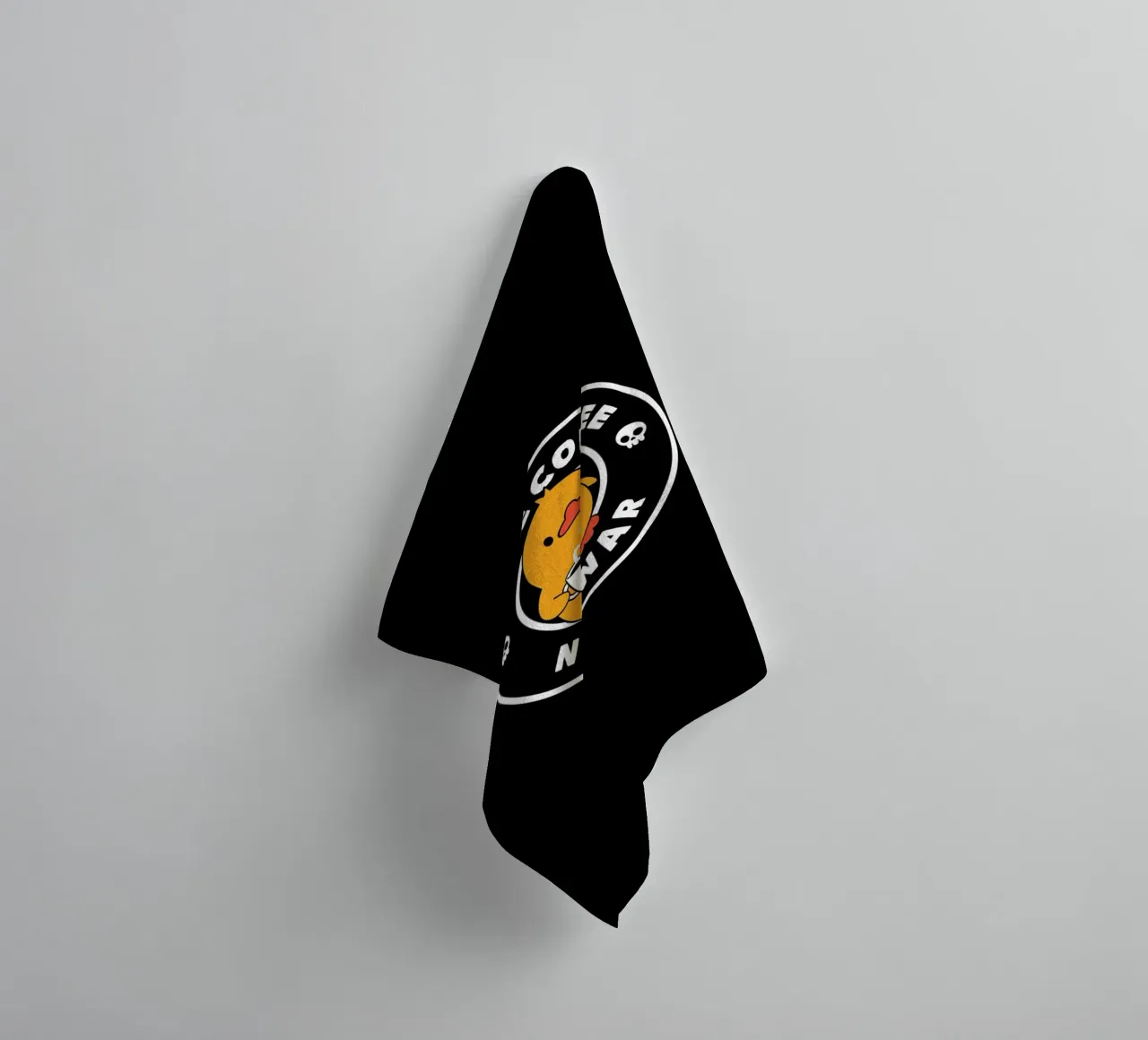 Make Coffee Not War Funny Duck towel by Tobe Fonseca