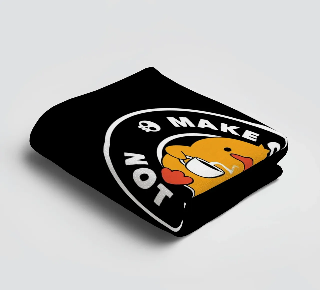 Make Coffee Not War Funny Duck towel by Tobe Fonseca