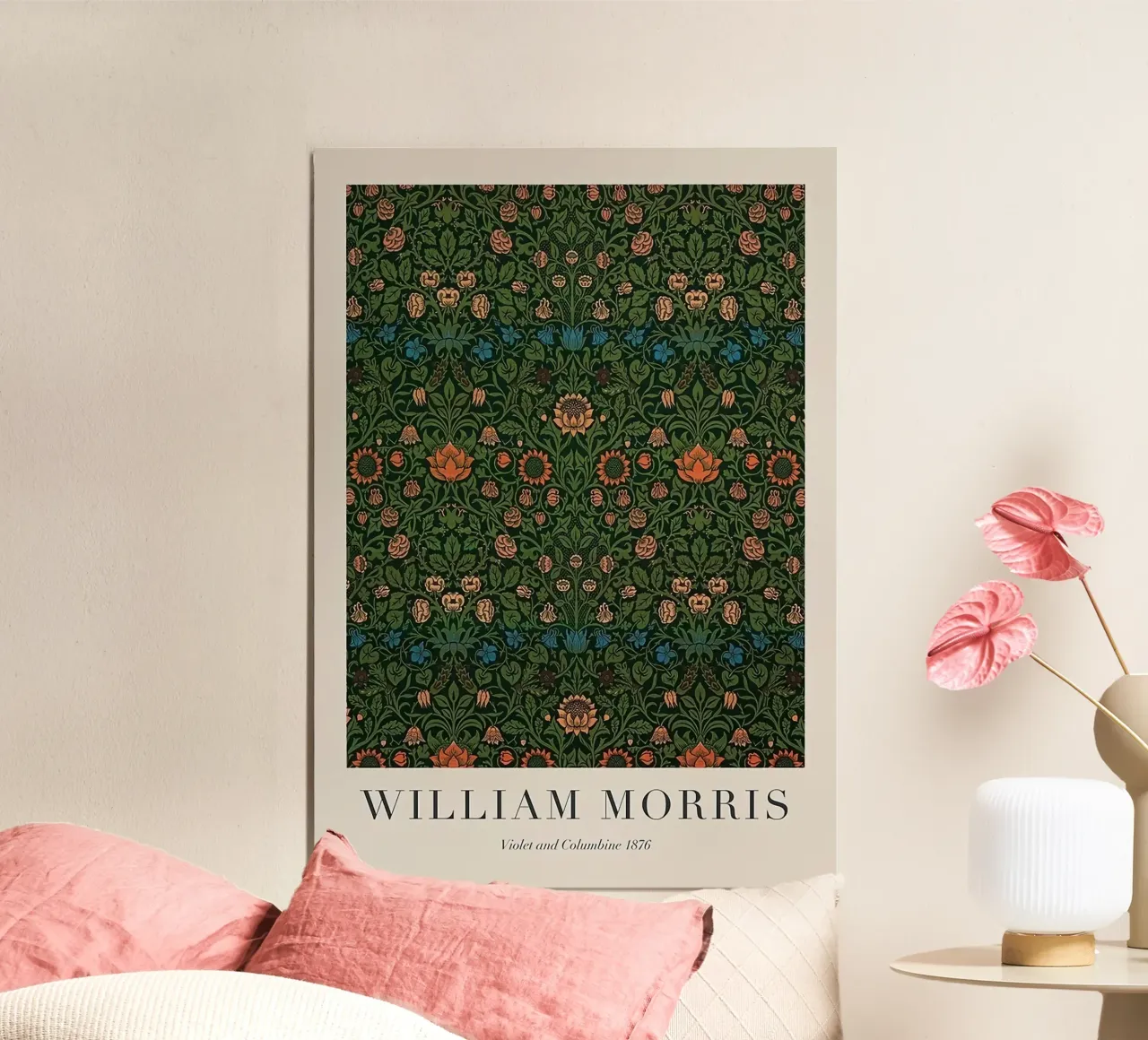 William Morris Viola e aquilegia 1876 carta hahnemühle da Kunzeworld