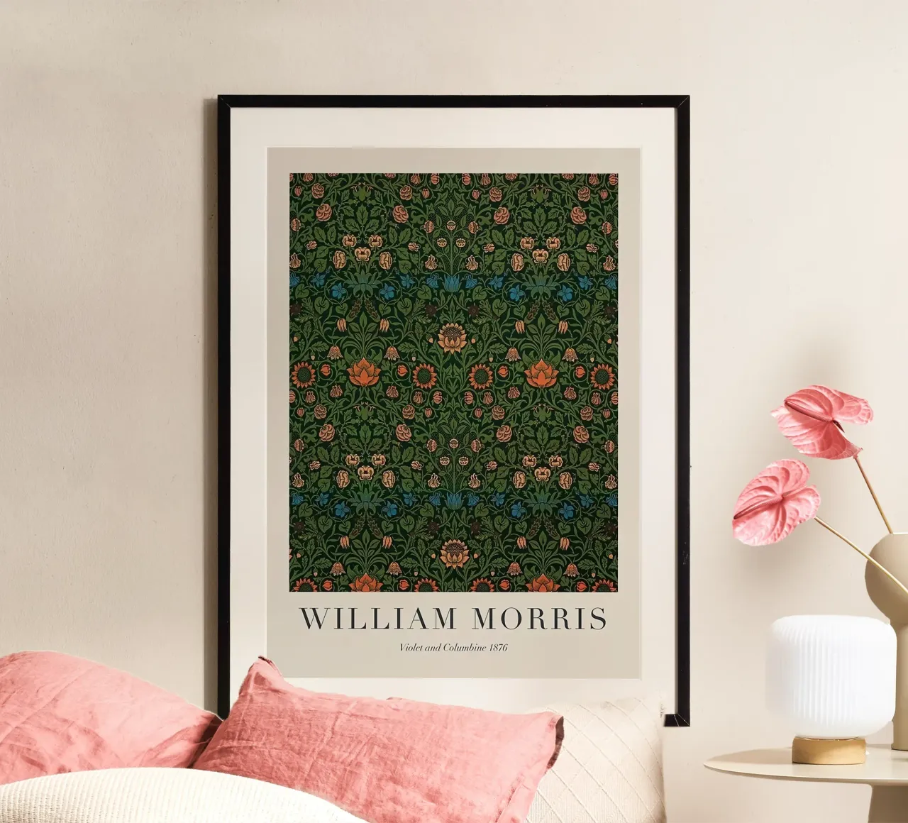 William Morris Viola e aquilegia 1876 carta hahnemühle da Kunzeworld