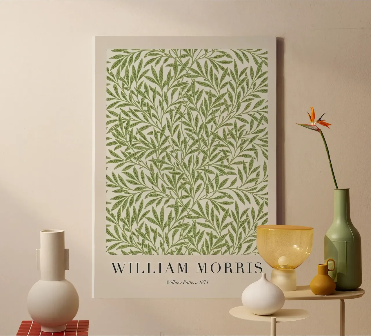 William Morris Willow Pattern 1874 canvas with Floater frame by Kunzeworld