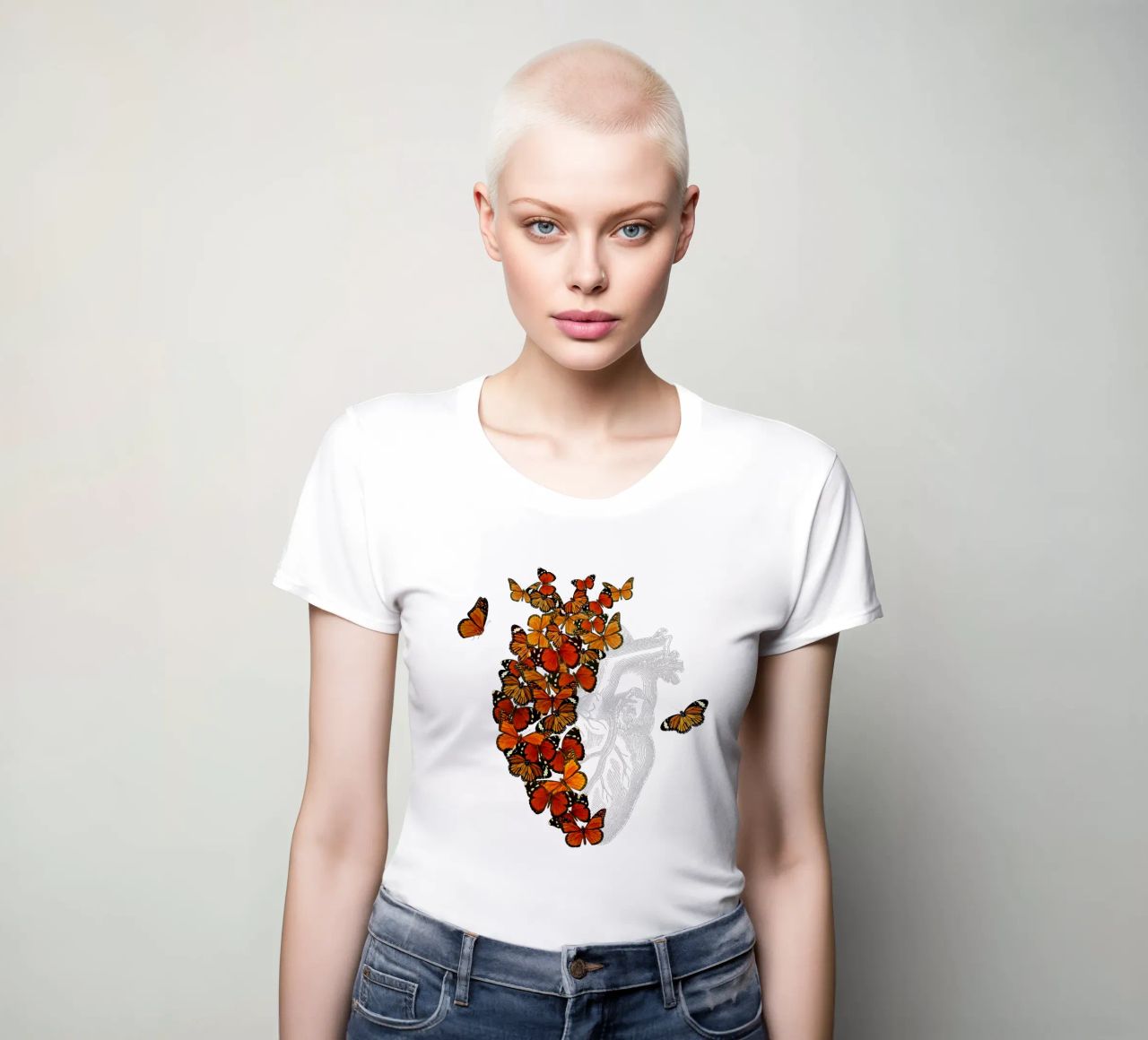 Monarch vlinder hart dames t-shirt getailleerd van Tobe Fonseca