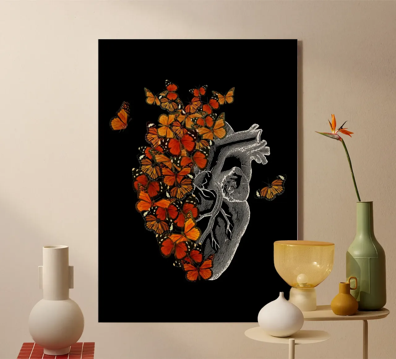 Cuore di farfalla monarca plexiglass da Tobe Fonseca