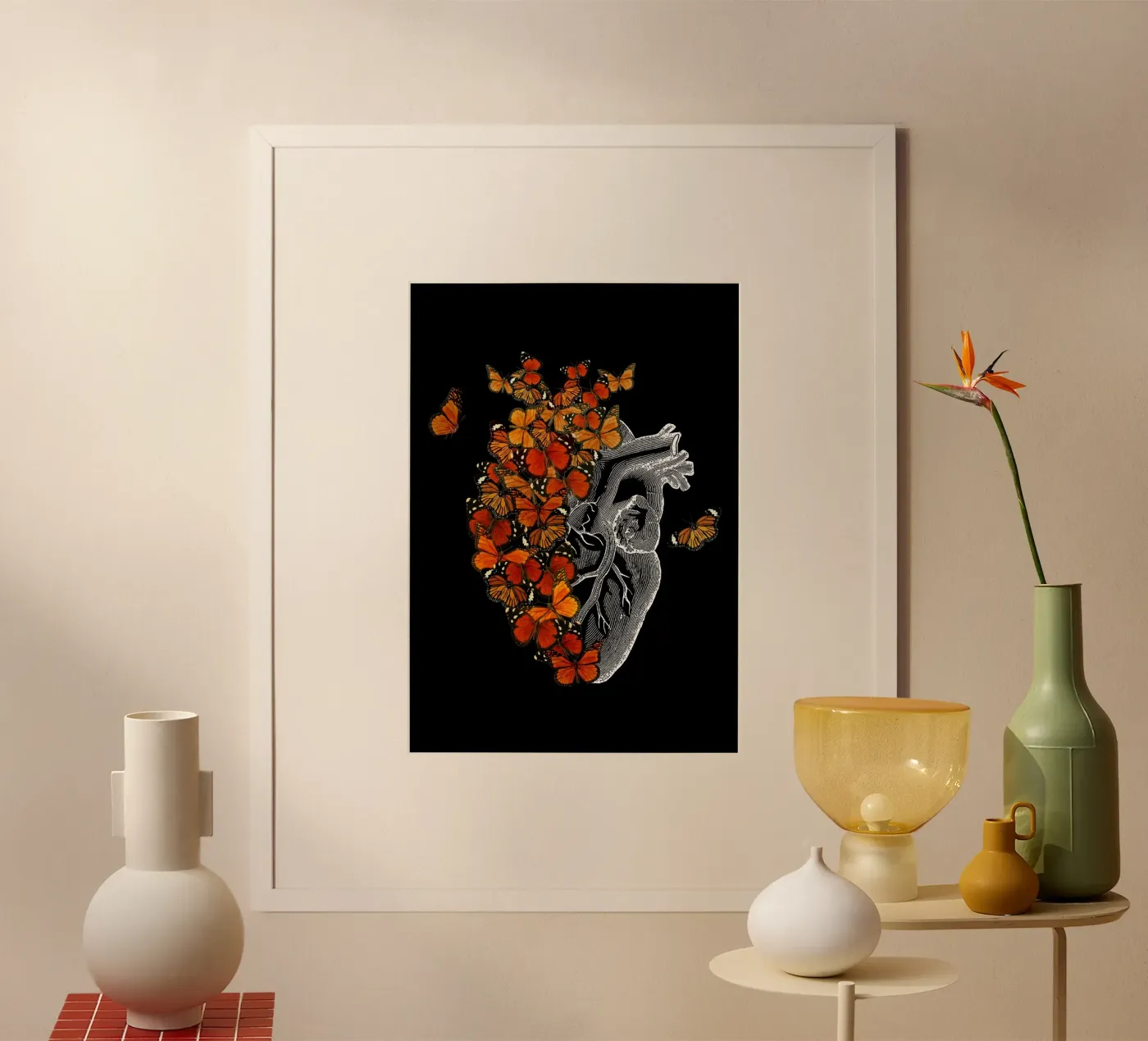 Monarch vlinder hart poster van Tobe Fonseca