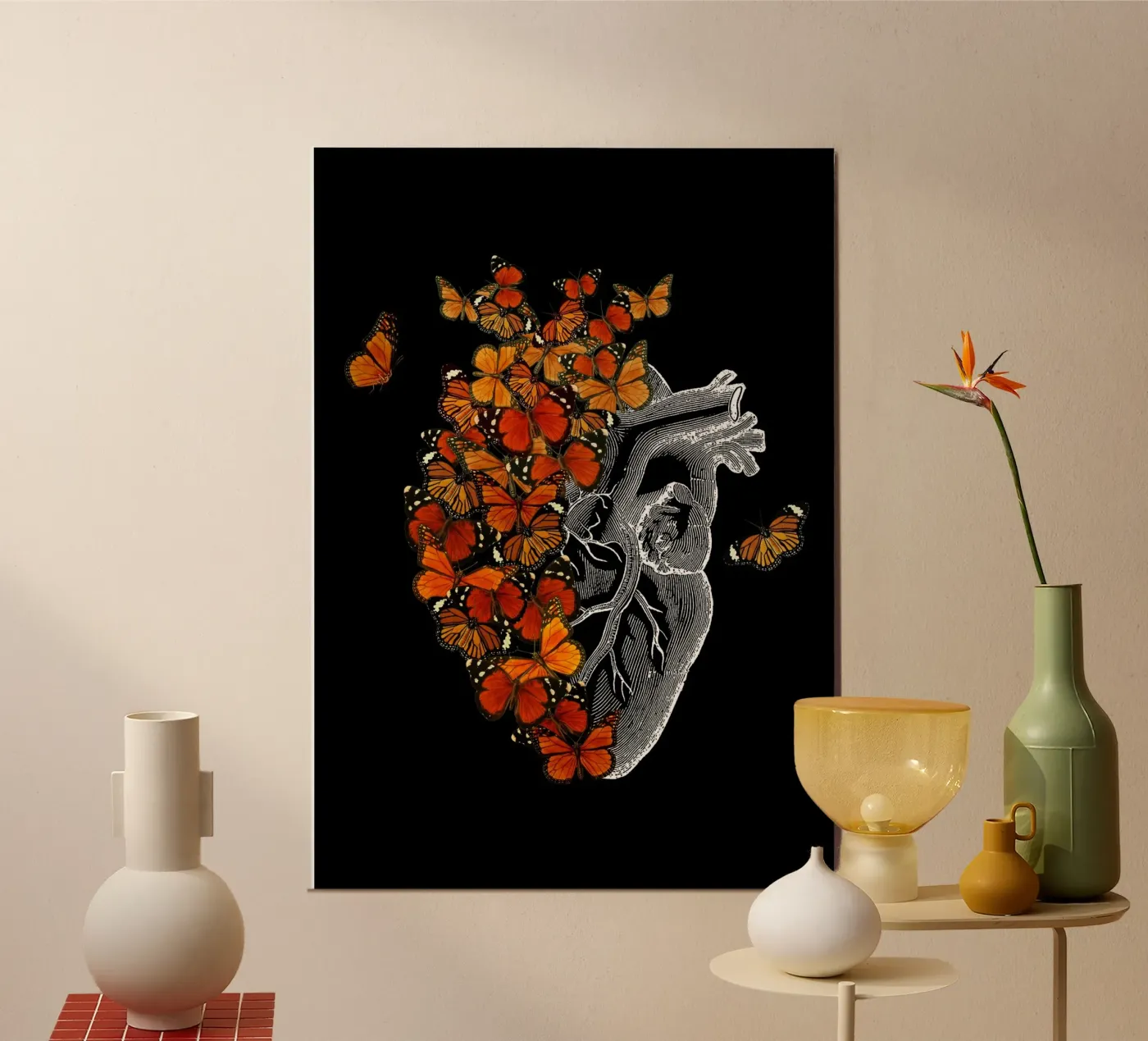 Monarch vlinder hart poster van Tobe Fonseca