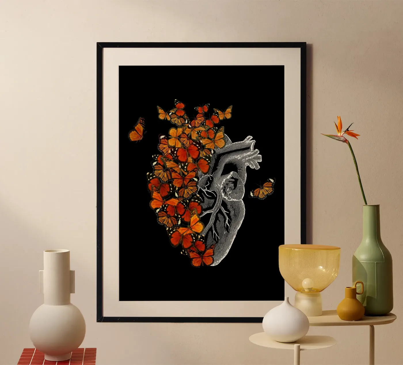 Monarch vlinder hart poster van Tobe Fonseca