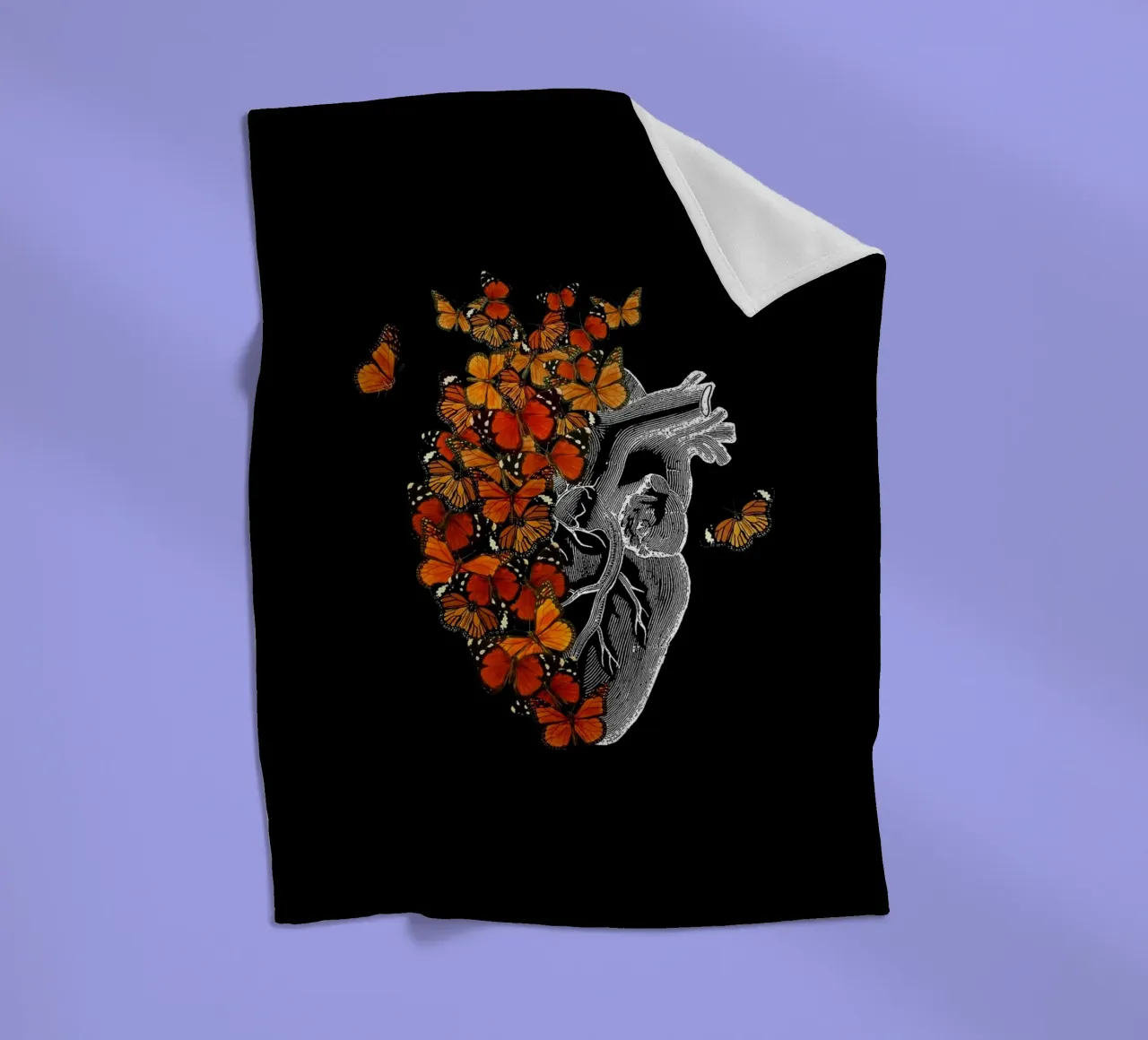 Cuore di farfalla monarca coperta in pile da Tobe Fonseca