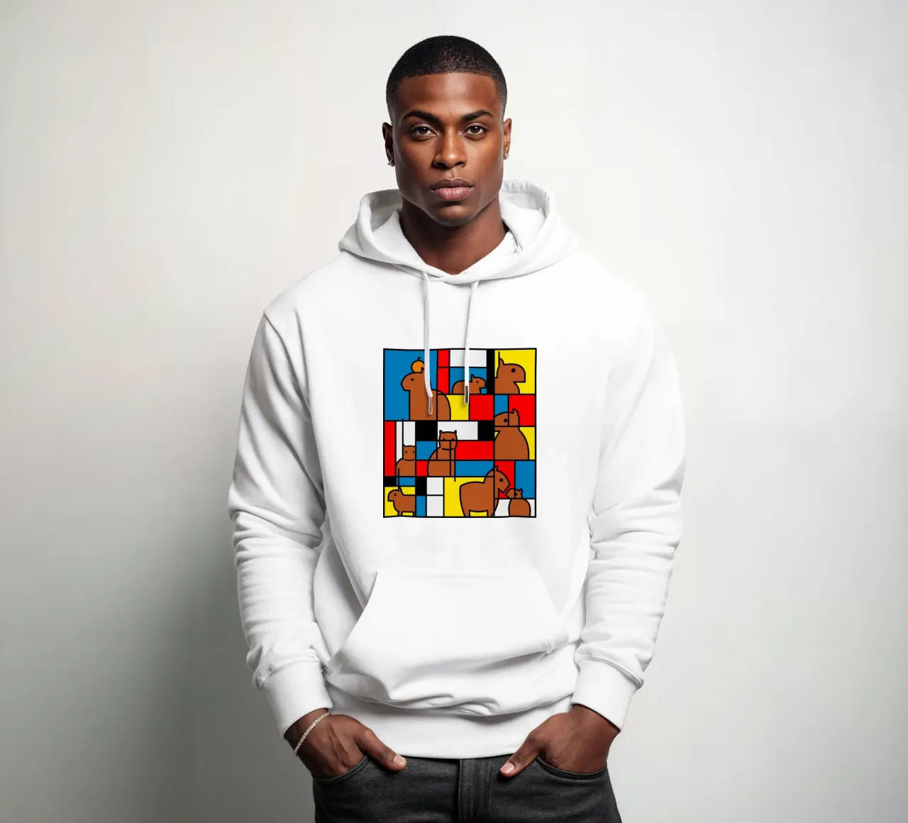 Mondrian Capybara felpa con cappuccio da Tobe Fonseca