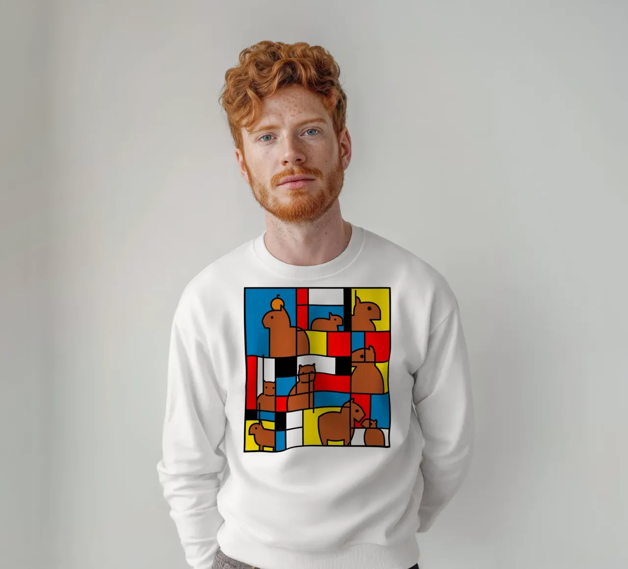 Mondrian Capybara felpa da Tobe Fonseca