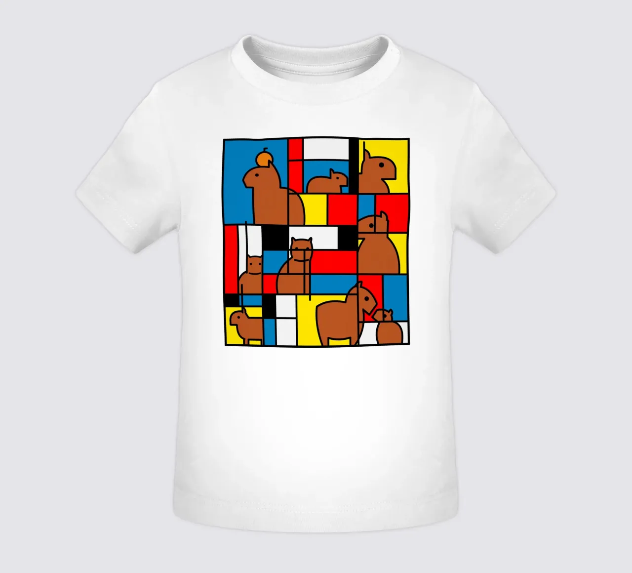 Mondrian Capybara maglietta neonato da Tobe Fonseca