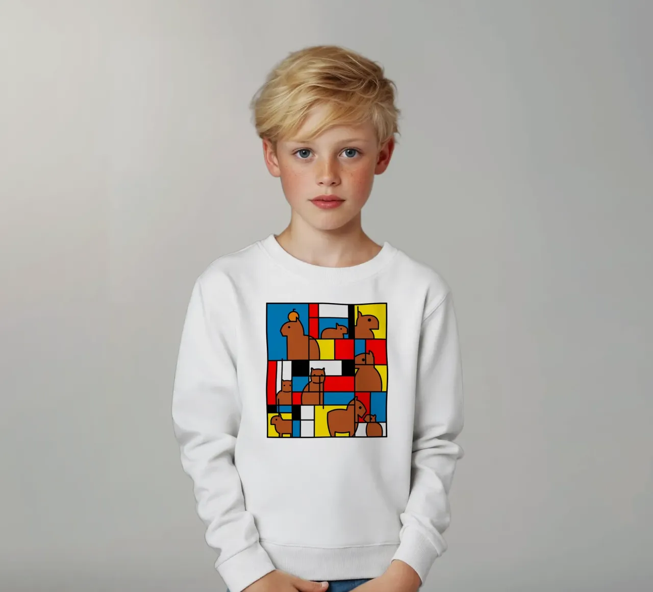 Mondrian Capybara felpa bambino da Tobe Fonseca