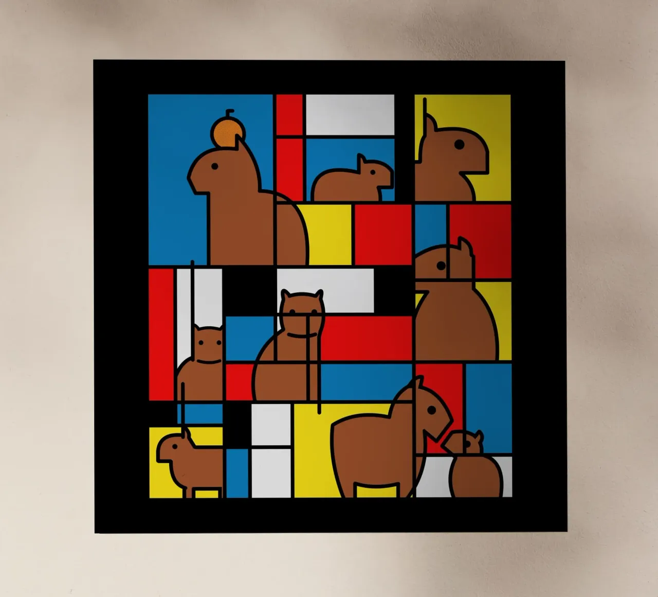 Mondrian Capybara pellicola backlit da Tobe Fonseca