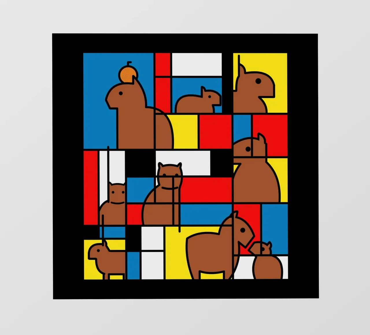 Mondrian Capybara pellicola backlit da Tobe Fonseca