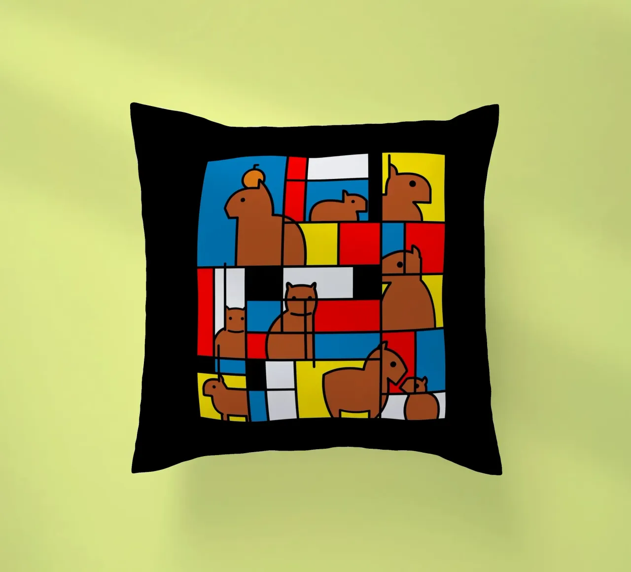 Mondrian Capybara cuscino da Tobe Fonseca