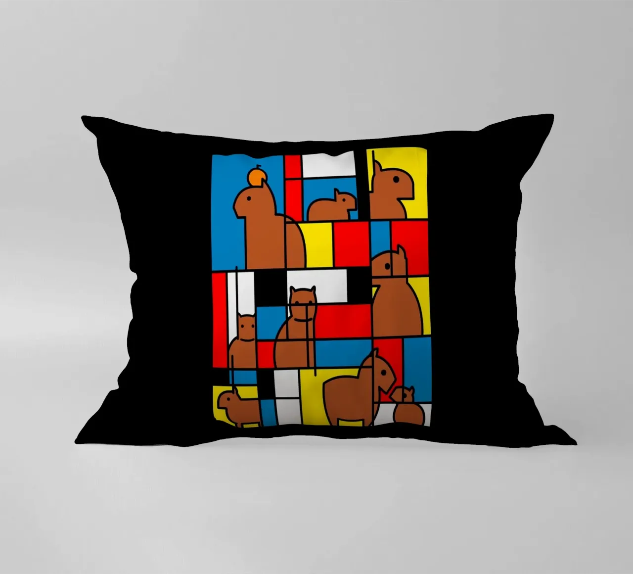 Mondrian Capybara cuscino da Tobe Fonseca