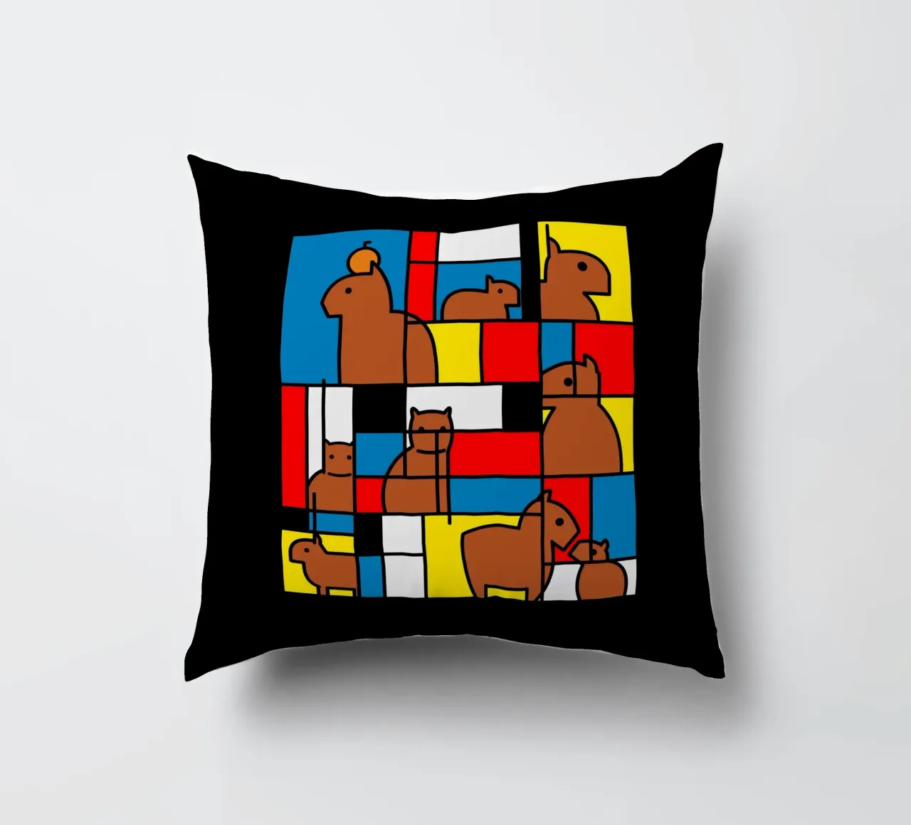 Mondrian Capybara cuscino da Tobe Fonseca