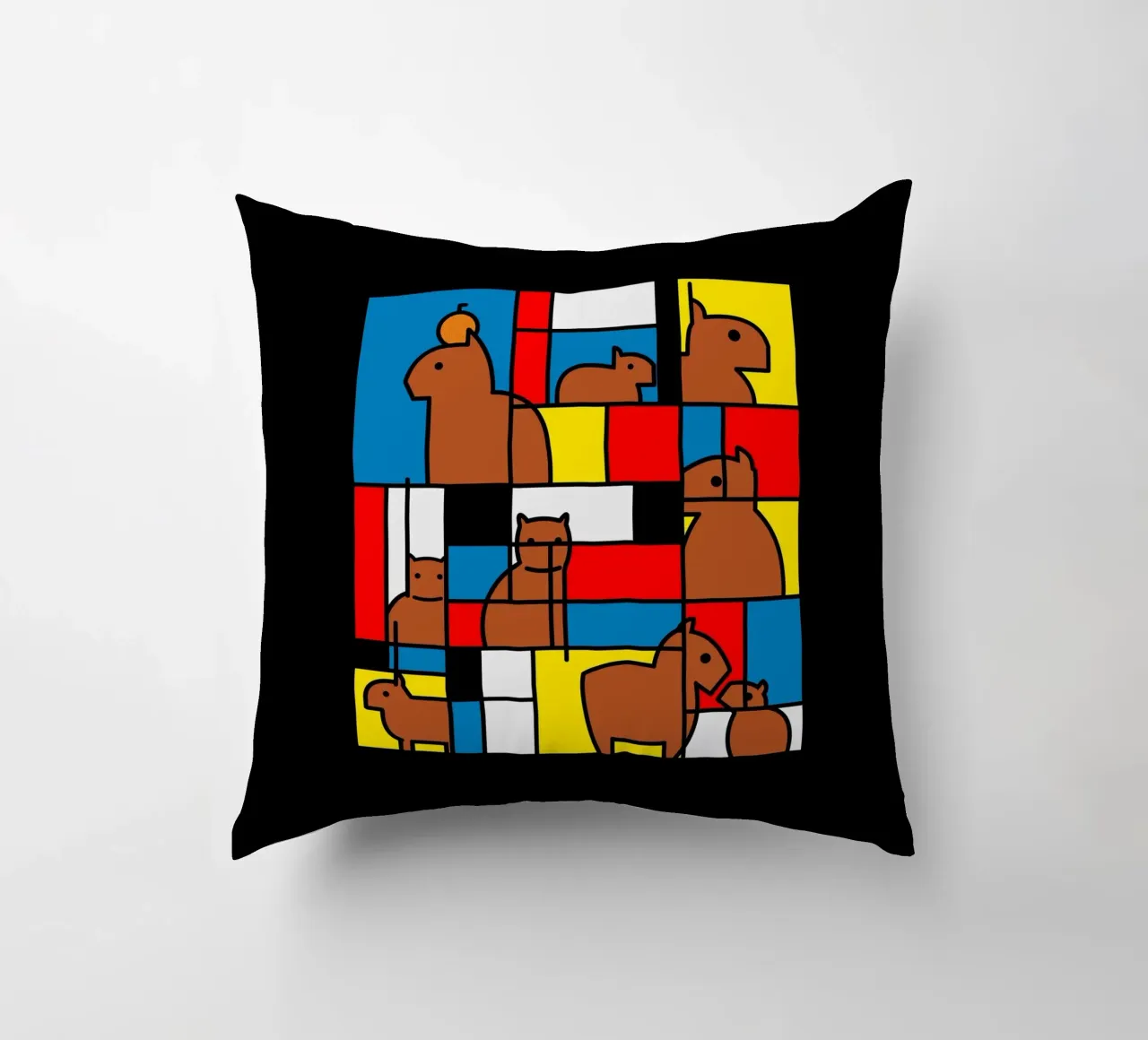 Mondrian Capybara cuscino da Tobe Fonseca
