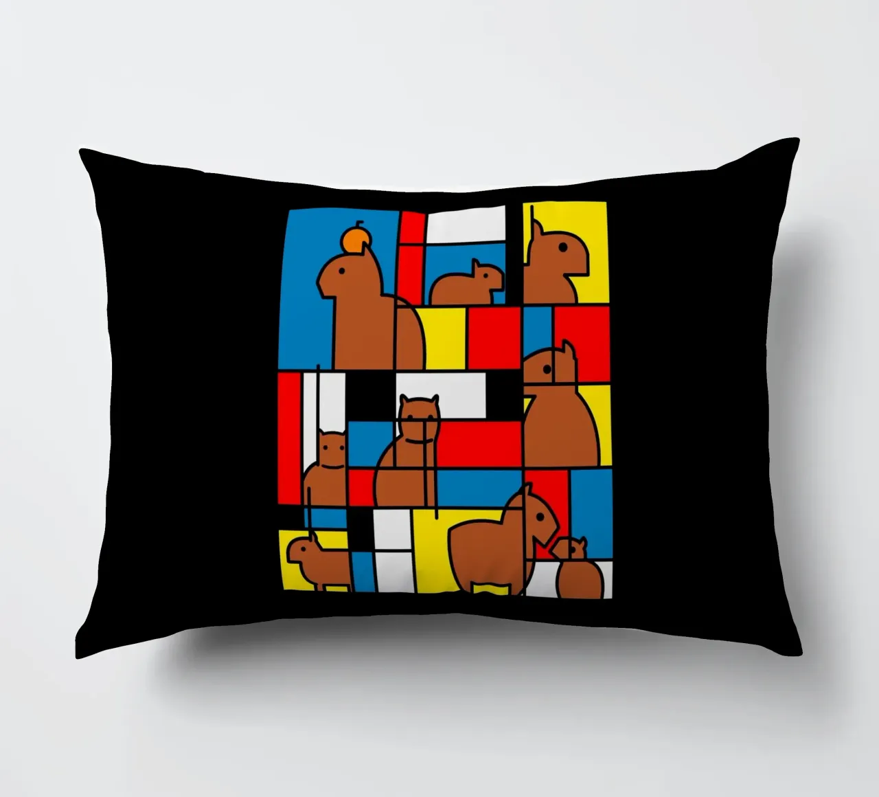 Mondrian Capybara cuscino da Tobe Fonseca