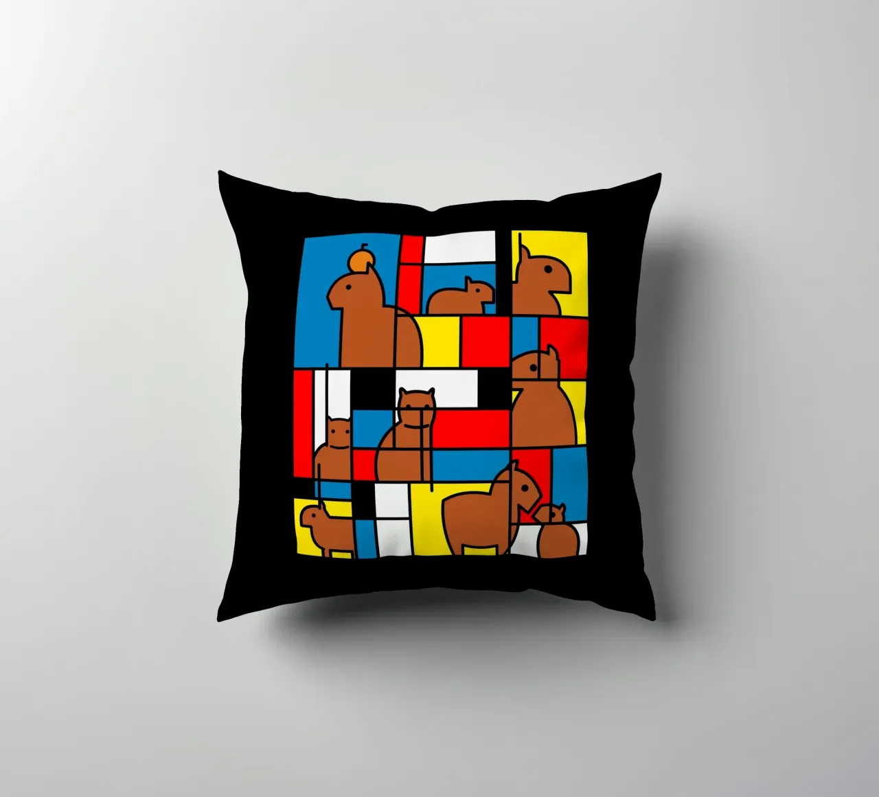 Mondrian Capybara cuscino da Tobe Fonseca