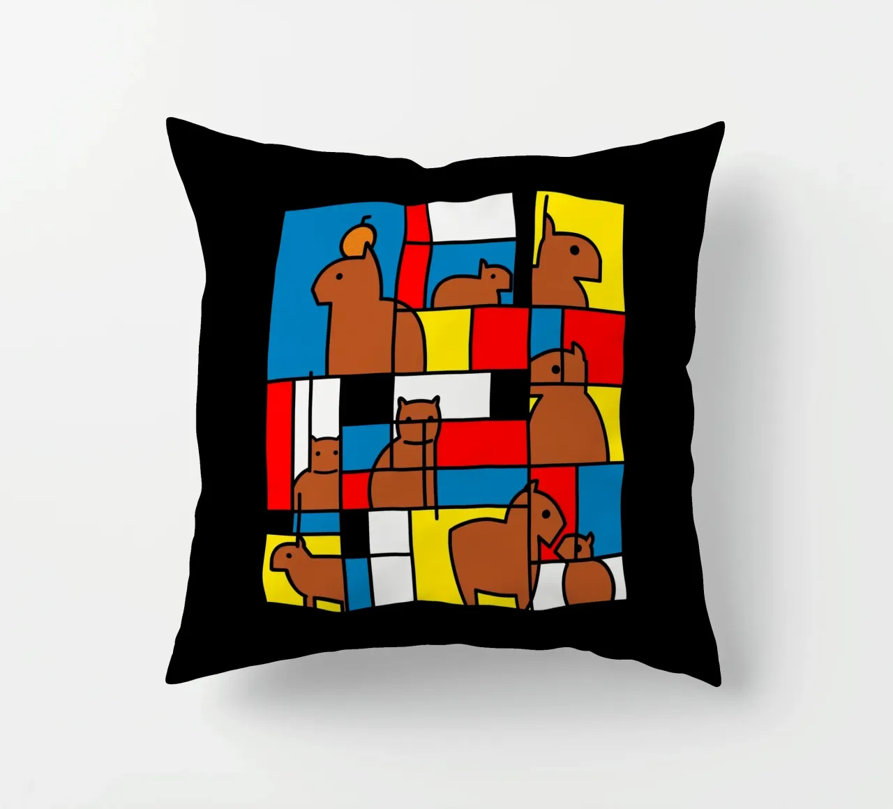 Mondrian Capybara cuscino da Tobe Fonseca