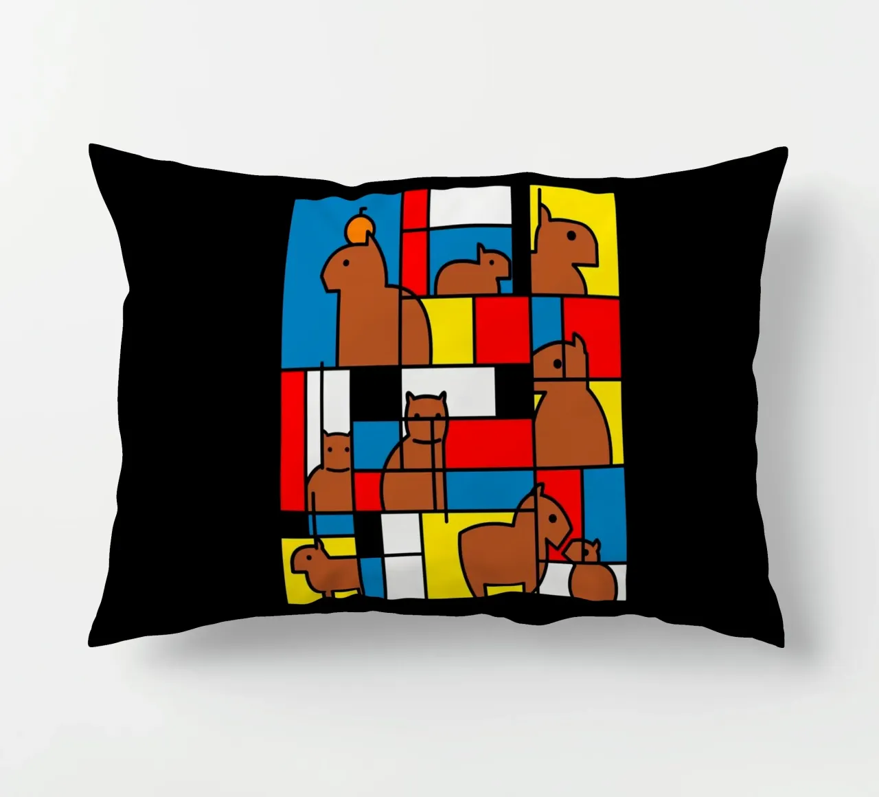 Mondrian Capybara cuscino da Tobe Fonseca
