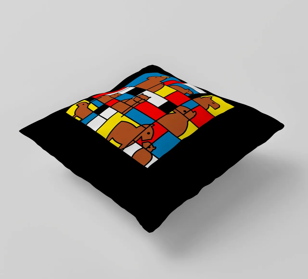 Mondrian Capybara cuscino da Tobe Fonseca