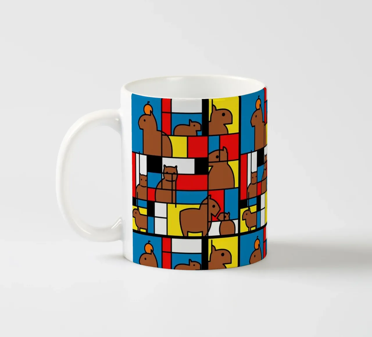 Mondrian Capybara tazza in ceramica da Tobe Fonseca