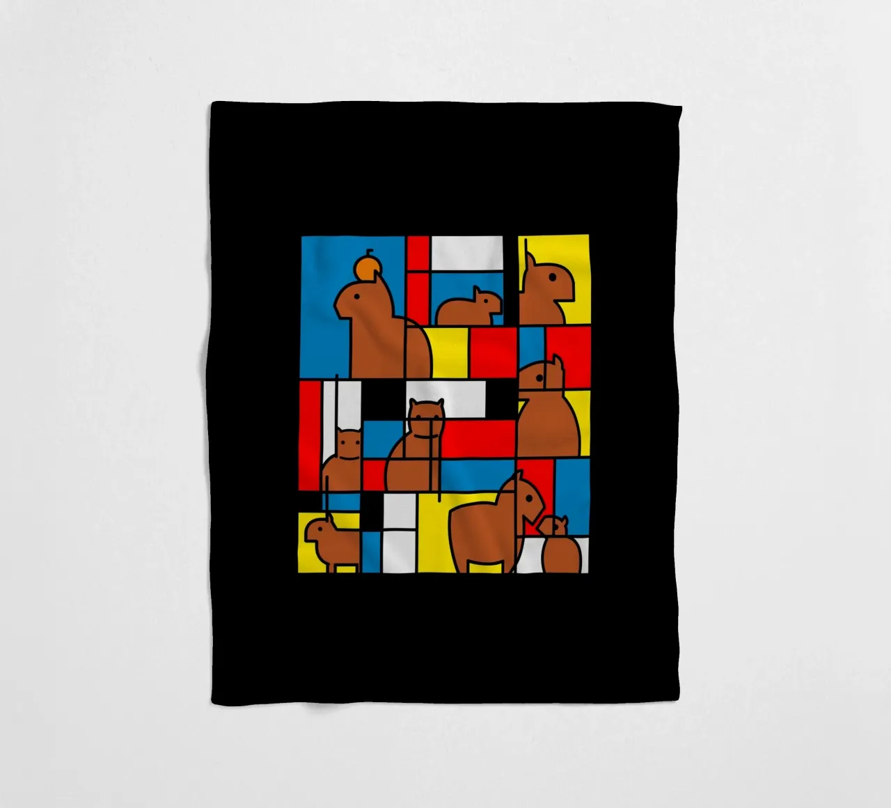 Mondrian Capybara coperta in pile da Tobe Fonseca