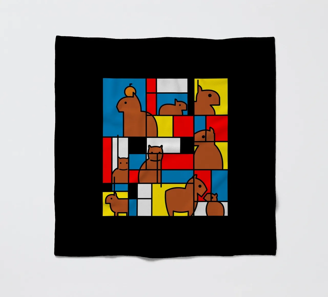 Mondrian Capybara coperta in pile da Tobe Fonseca