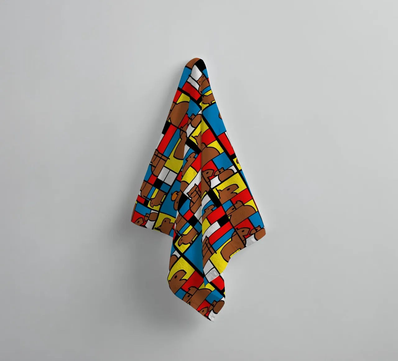 Mondrian Capybara asciugamano da bagno da Tobe Fonseca