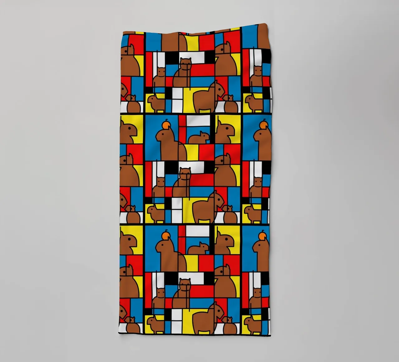 Mondrian Capybara asciugamano da bagno da Tobe Fonseca