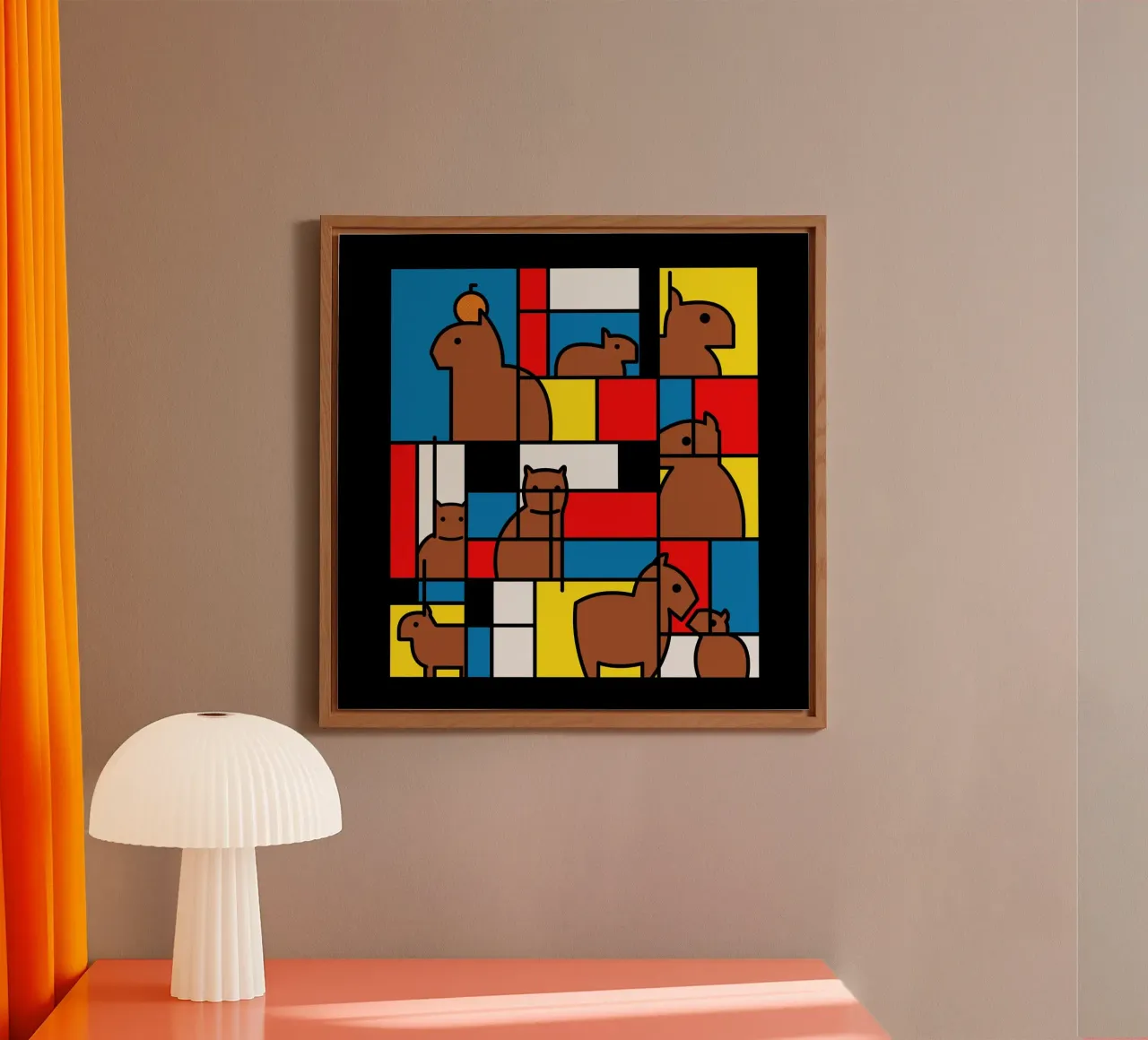 Mondrian Capybara alluminio dibond da Tobe Fonseca
