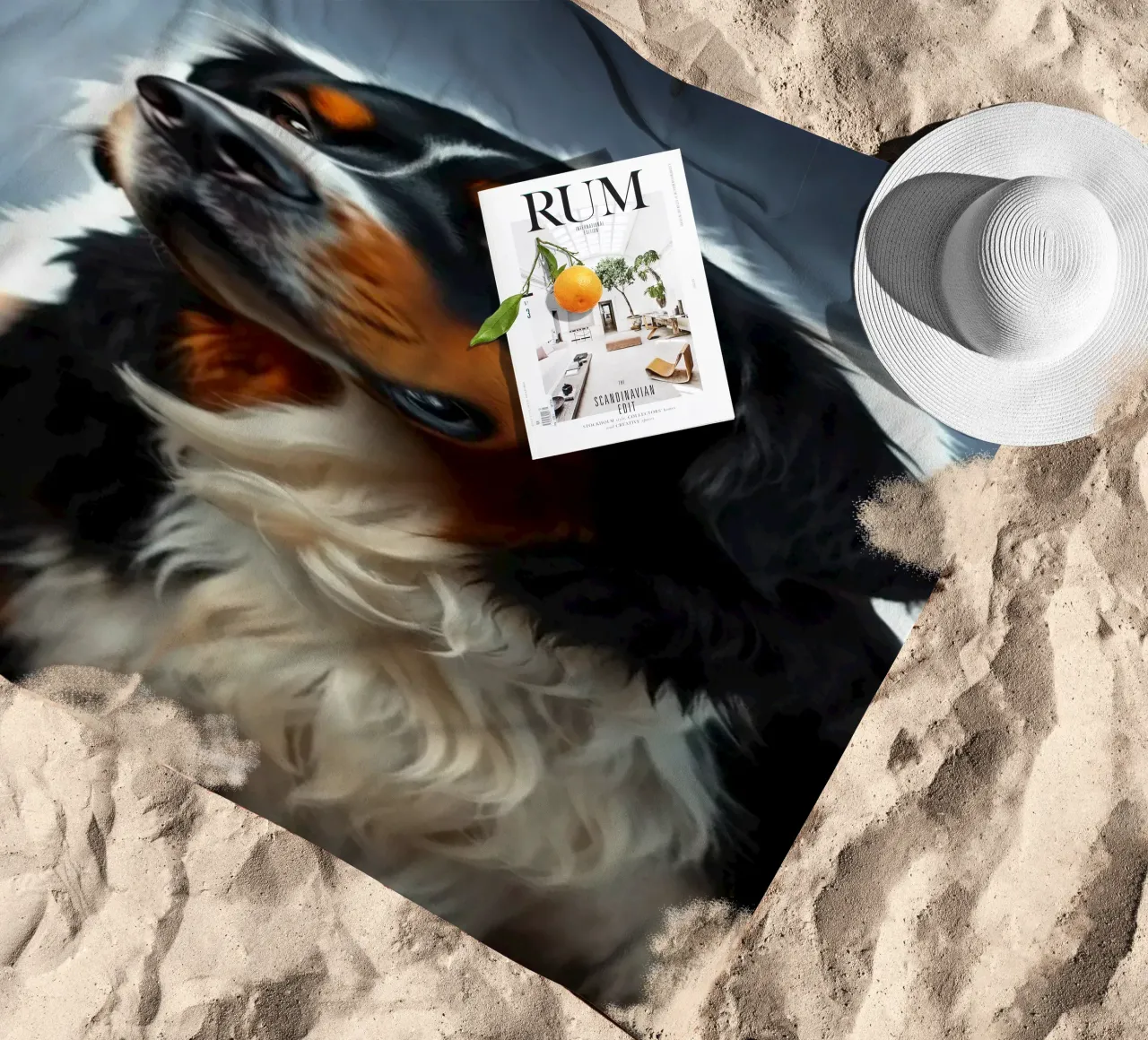Beau bouvier bernois #71 serviette de plage de Yumis.Beargang.and.Me
