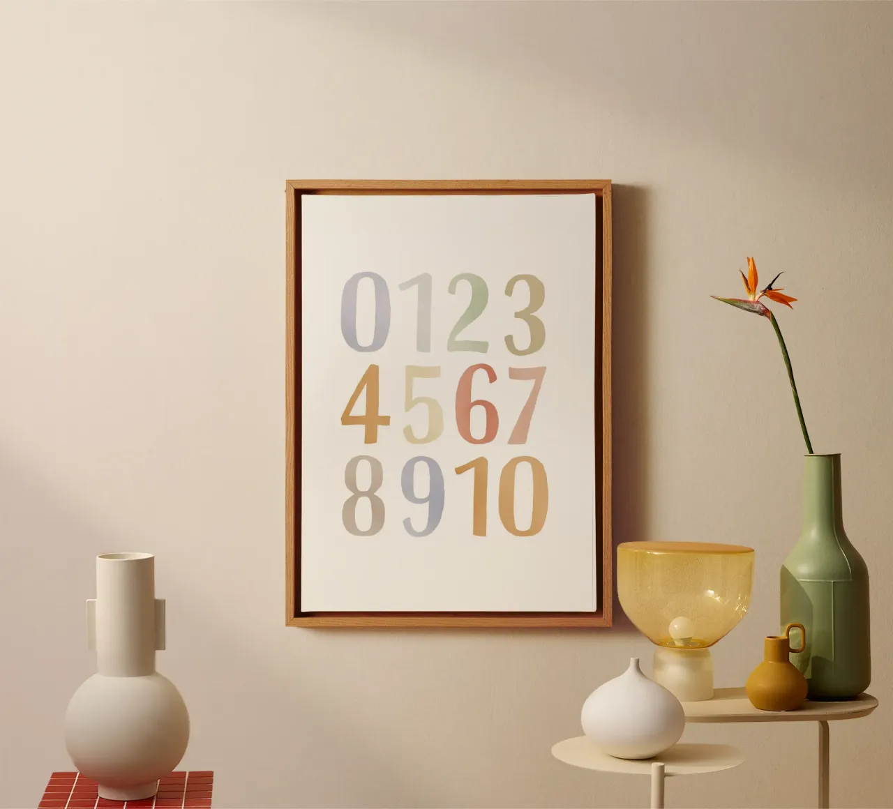 Poster per la scuola materna, stampa educativa, arte dei numeri, scuola materna tela con Cornice a cassetta da ABC Prints