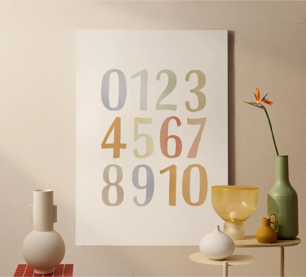 Poster per la scuola materna, stampa educativa, arte dei numeri, scuola materna tela con Cornice a cassetta da ABC Prints