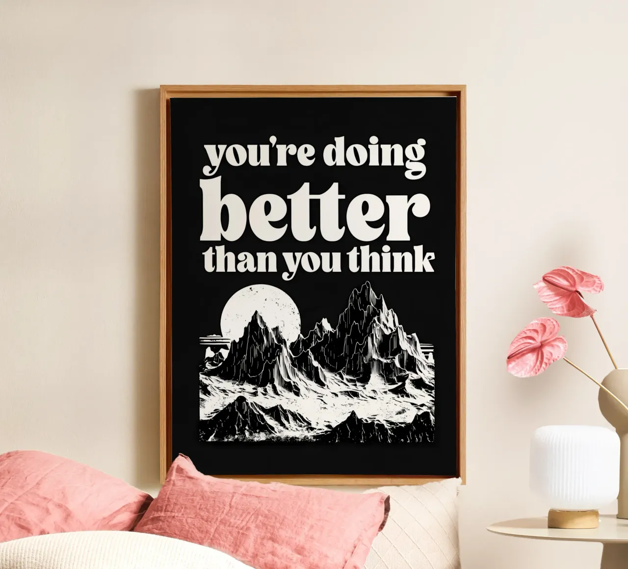 You're Doing Better Than You Think canvas by inspirational quote