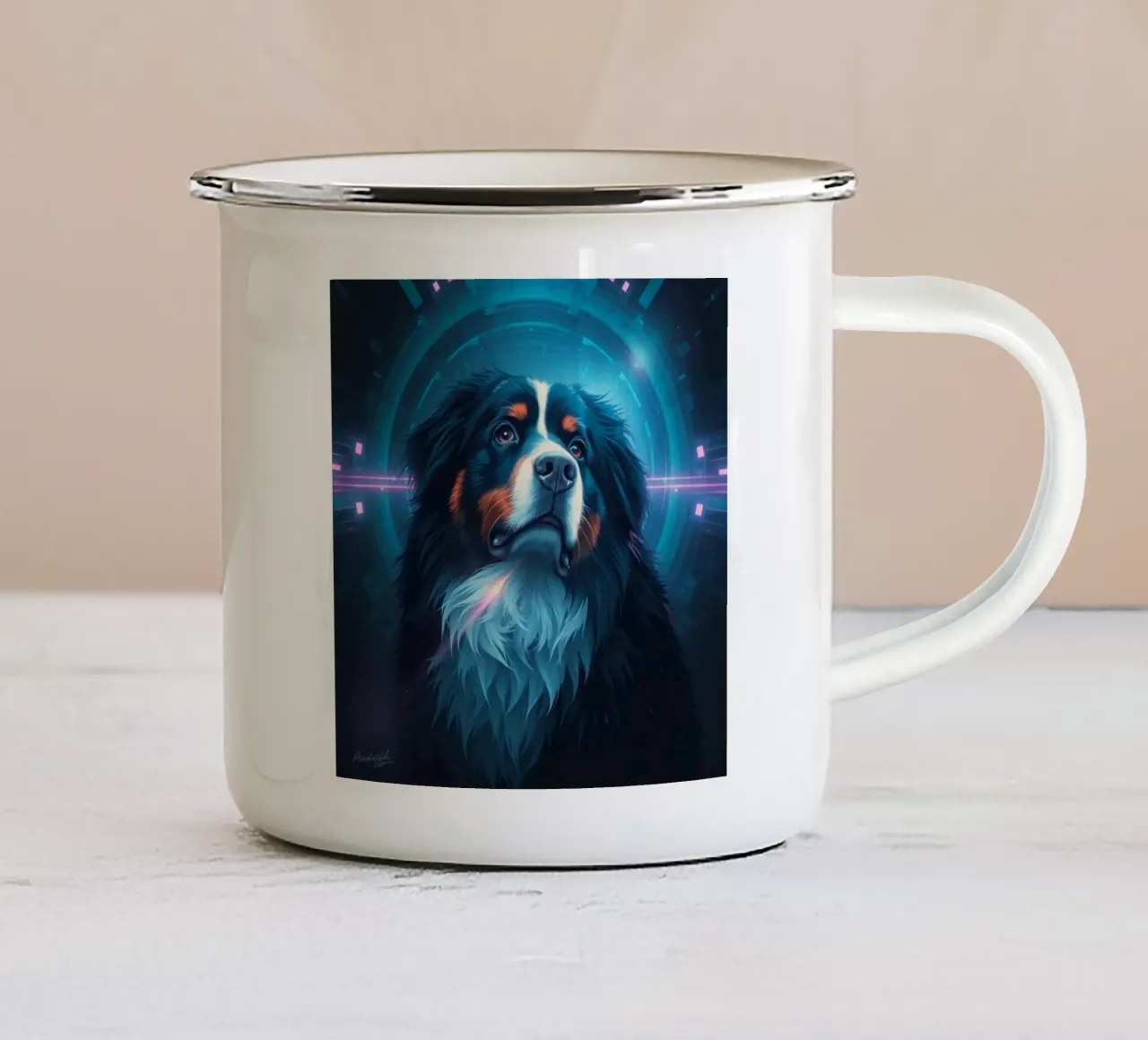Bellissimo cane da montagna bernese #80 tazza in smalto da Yumis.Beargang.and.Me