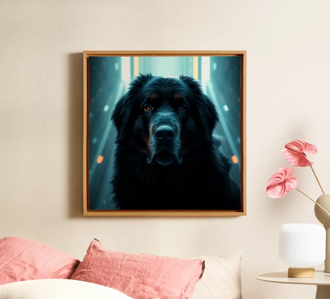 Beautiful Bernese Mountain Dog #81 canvas with Floater frame by Yumis.Beargang.and.Me