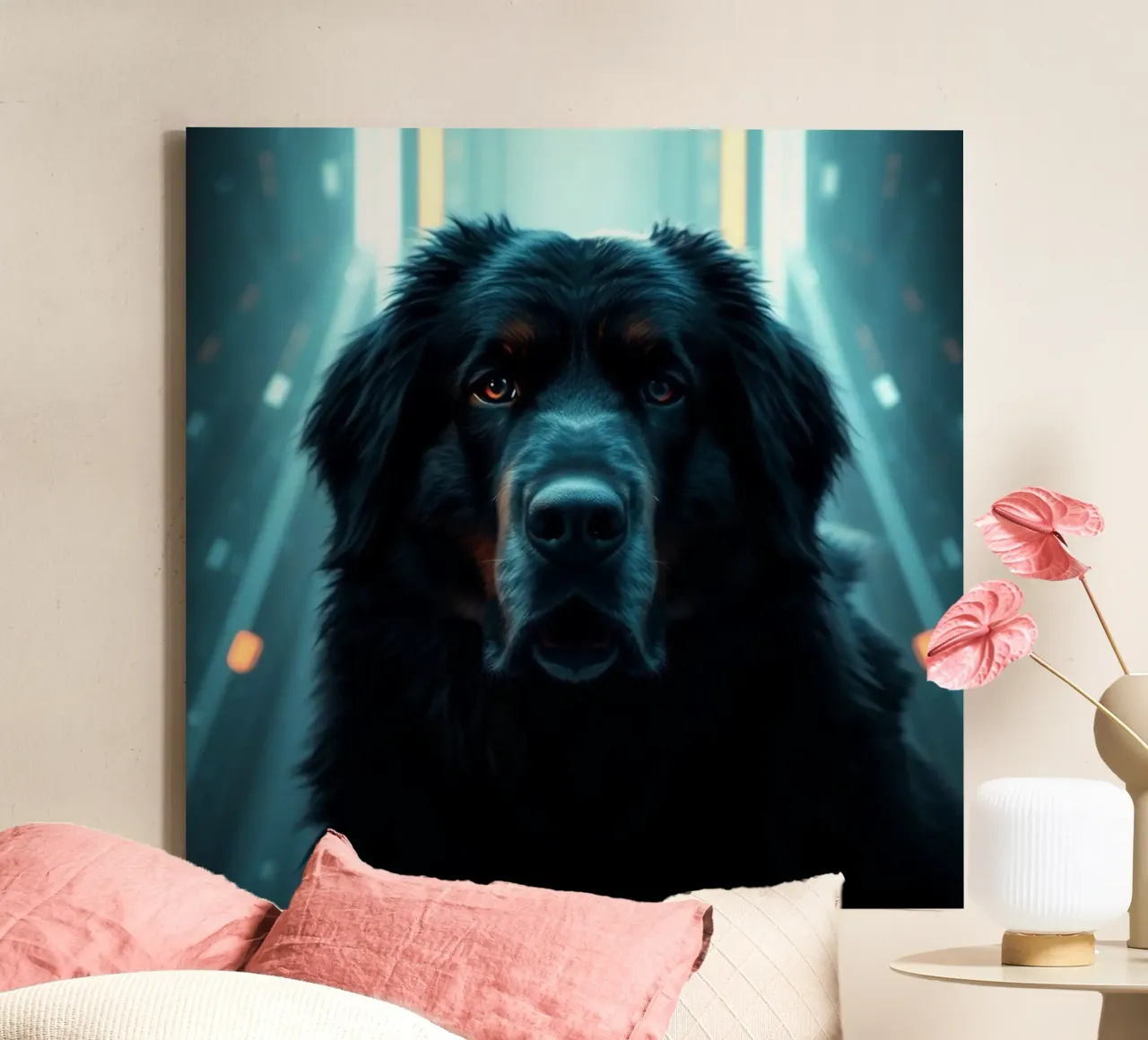Beautiful Bernese Mountain Dog #81 canvas with Floater frame by Yumis.Beargang.and.Me
