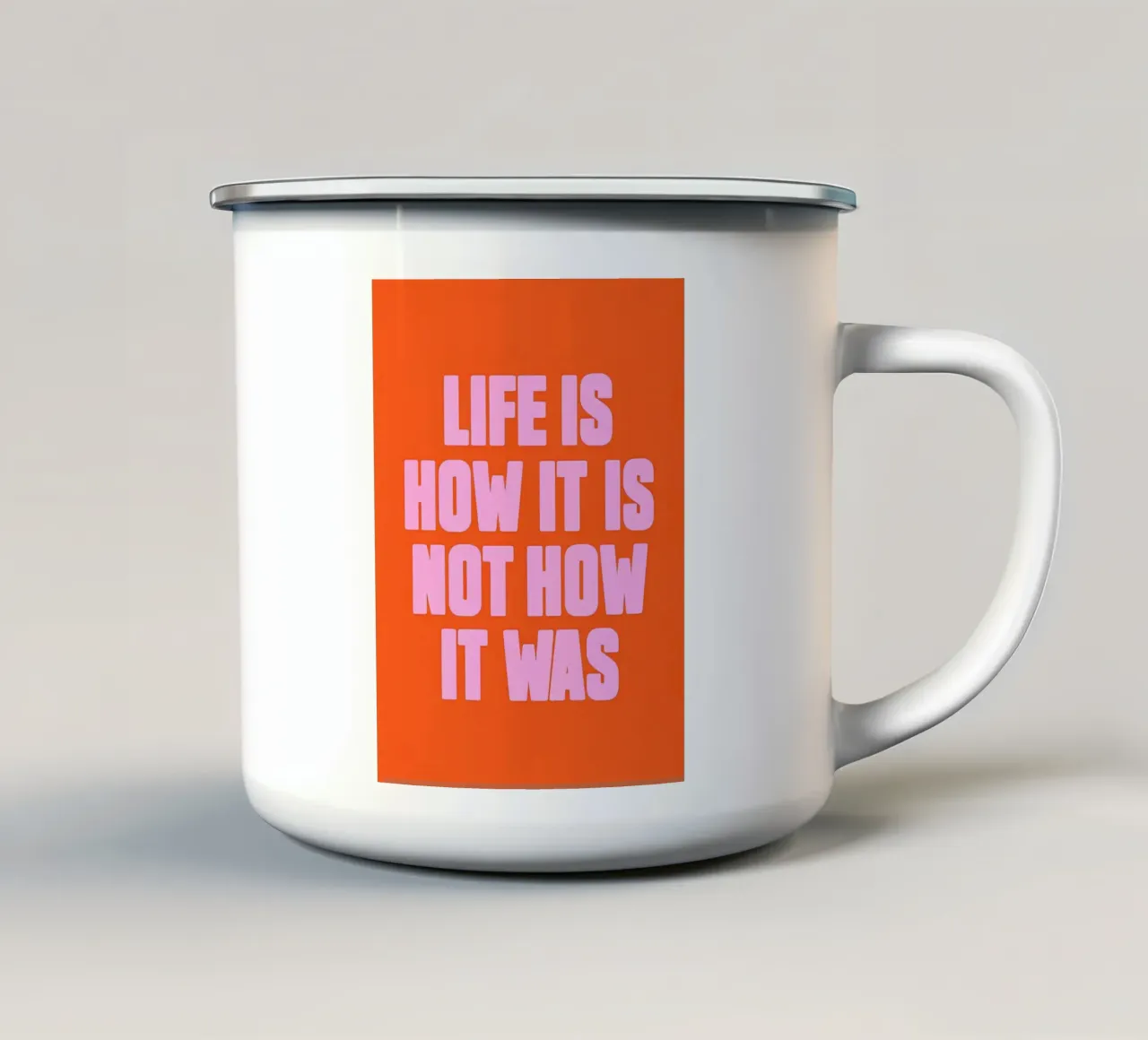 La vita nel presente tazza in smalto da inspirational quote